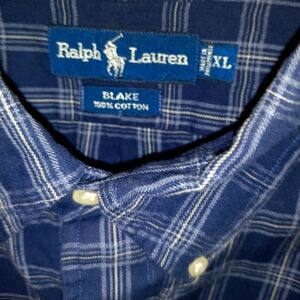 Ralph Lauren "Blake" Blue Casual Button Down Shirt Long Sleeve